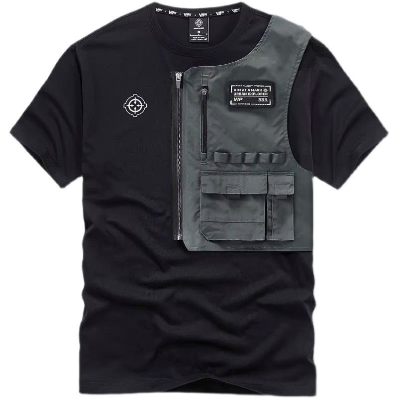Herren-T-Shirt, Baumwoll-T-Shirt, T-Shirt mit Tasche