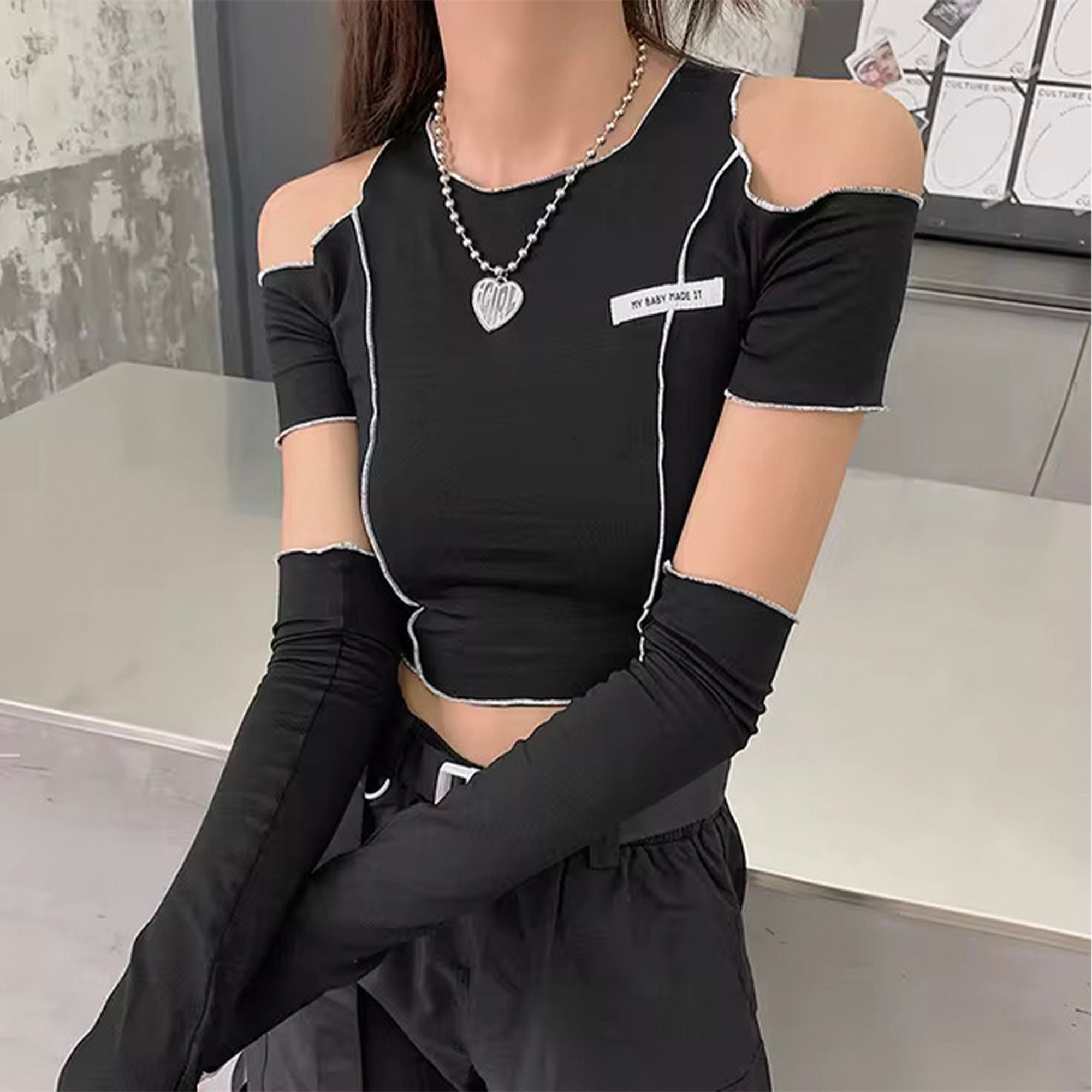 crop-top, crop-top für damen, schulterfreies top, schwarzes crop-top