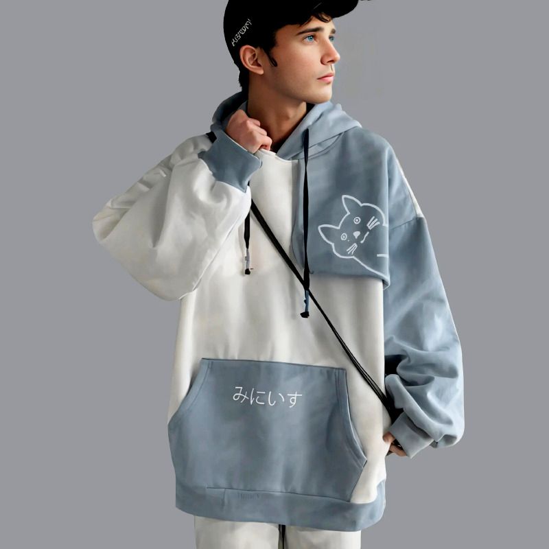 Herren-Hoodie, lockerer Hoodie, japanischer Hoodie, Hoodie im japanischen Stil
