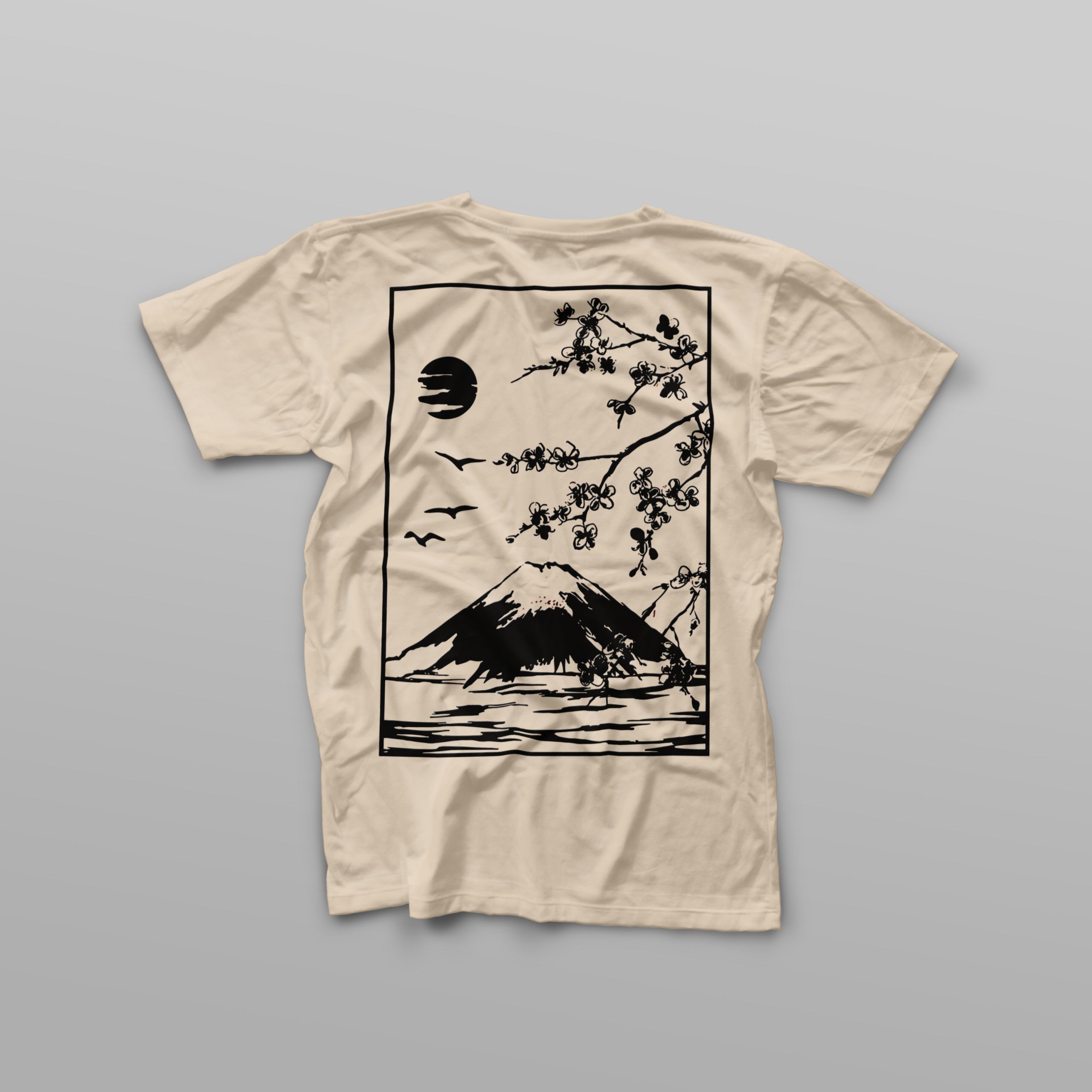 T-Shirt, Baumwoll-T-Shirt, weites T-Shirt, Mount-Fuji-T-Shirt