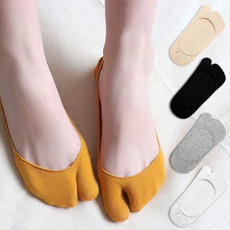 unsichtbare socken, kurze socken, baumwollsocken, zehensocken mit getrennter spitze