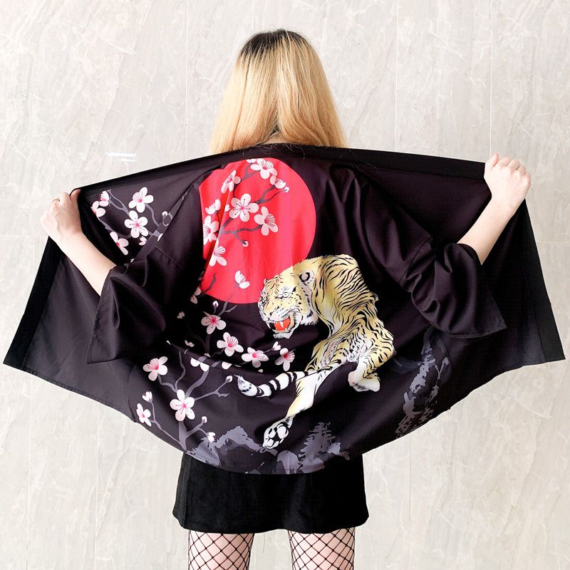 Women’s Japanese Cardigan Kimono Shirt _ Tiger KIMONOMO 2