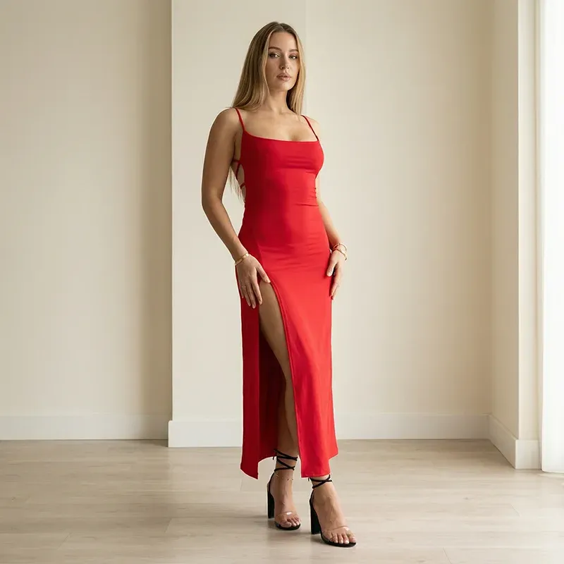 women dress, halter dress, spaghetti strap dress, cut out dress, hip cut out dress