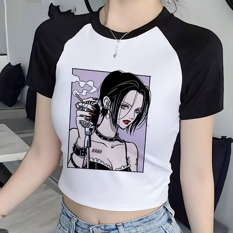 bauchfreies T-Shirt, Anime-T-Shirt