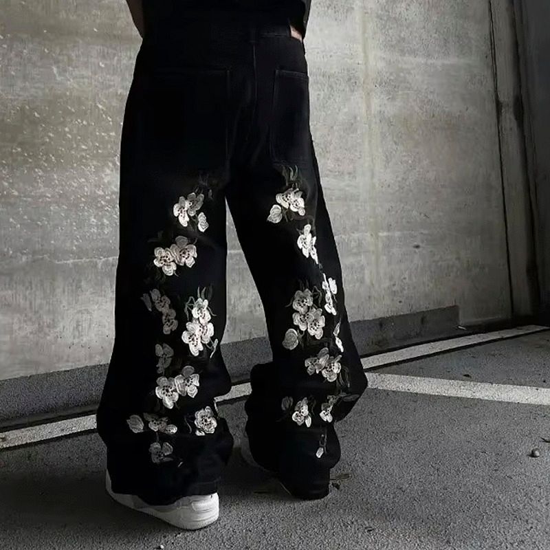 baggy-jeans, weit geschnittene jeans, jeans mit weitem bein, herrenjeans