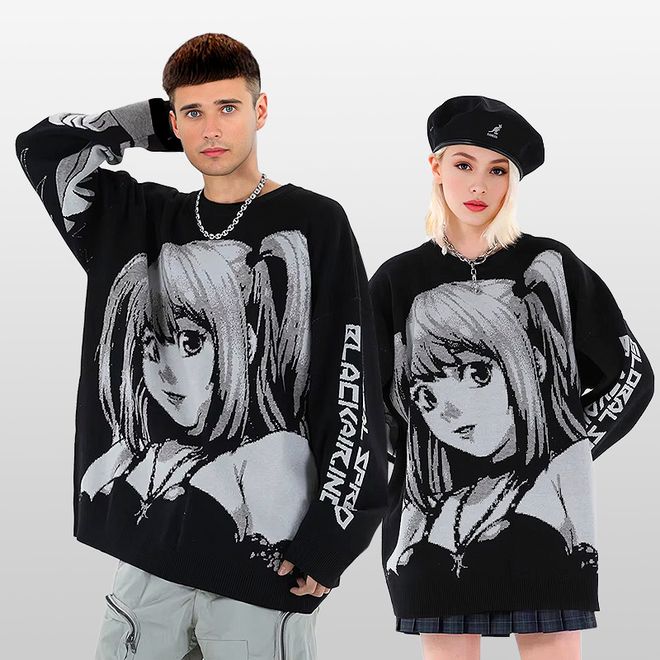 Pullover, Herrenpullover, Vintage-Pullover, Anime-Pullover