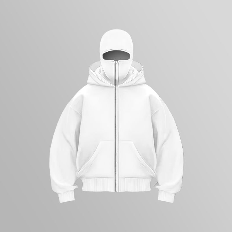 Zip-Hoodie, Hoodie mit Sturmhaube, Hoodie mit Maske