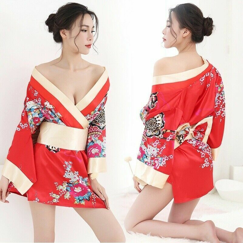 Women’s Kimono Dressing Night Gown _ Scarlet Bloom KIMONOMO 2